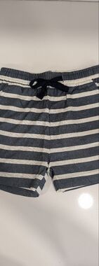 Striped Drawstring Shorts in Navy and Cream Mebie Baby 3t